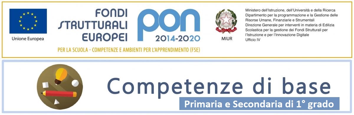 loghi pon 2014 2020 fse competenze di base Primaria e Secondarai